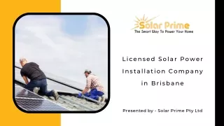 Licensed Solar Power Installation Company in Brisbane