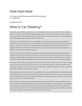 clean start detail