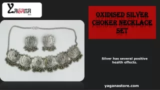 Oxidised Silver Choker Necklace Set