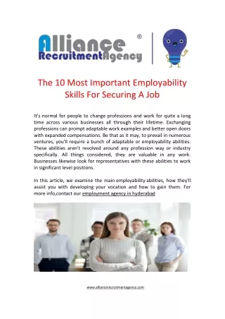 The 10 Most Important Employability Skills For Securing A Job