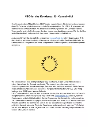 CBD ist das Kondensat für Cannabidiol