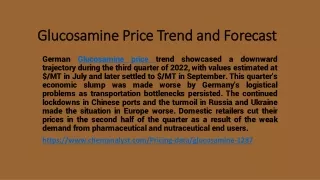 glucosamine price trend and forecast