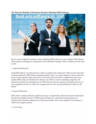 the top four benefits of enterprise resource