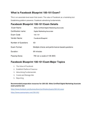 Facebook Blueprint 100-101
