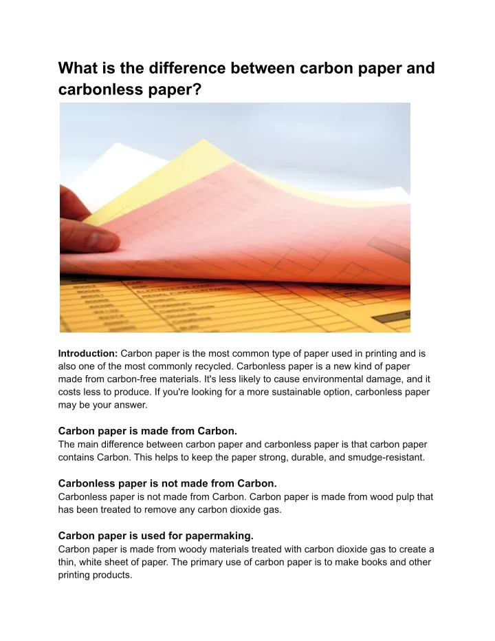 what is the difference between carbon paper