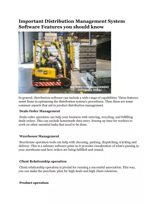 important distribution management system software