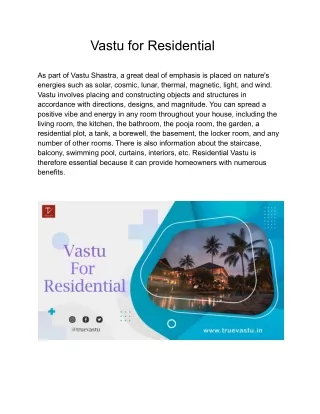Vastu for Residential