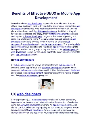 benefits of effective ui ux in mobile