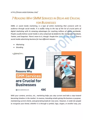 7 Reasons Why SMM Services In Delhi are Crucial for Businesses