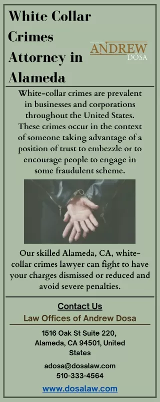 White Collar Crimes Attorney in Alameda