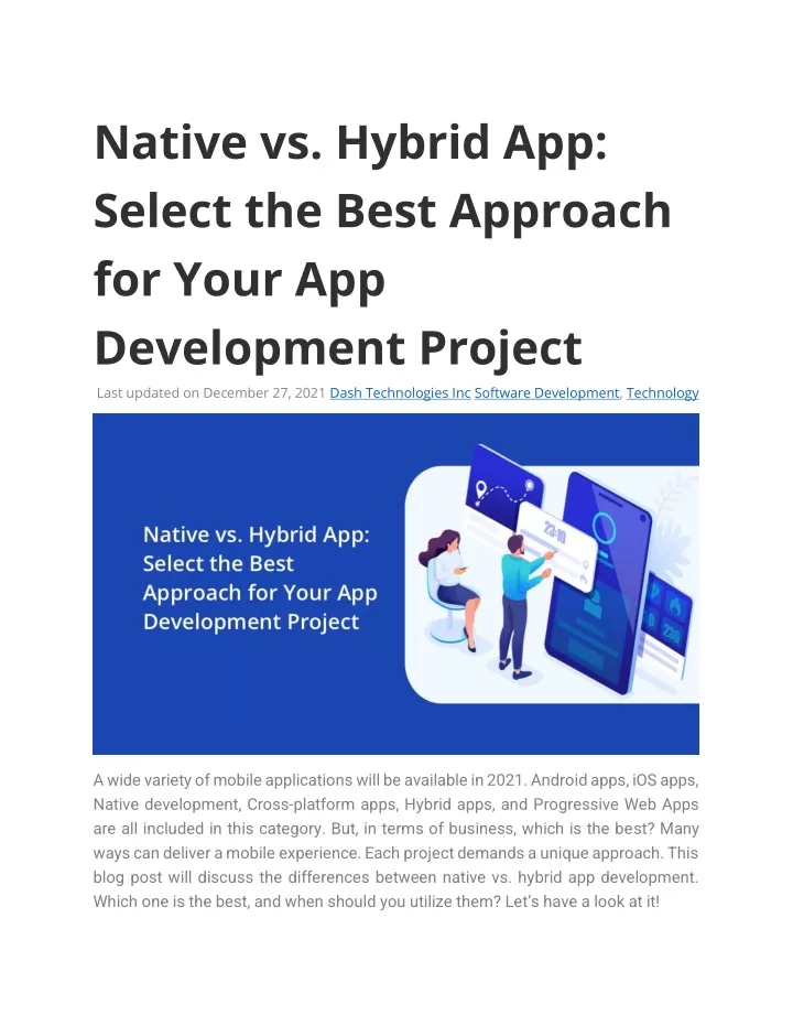 native vs hybrid app select the best approach