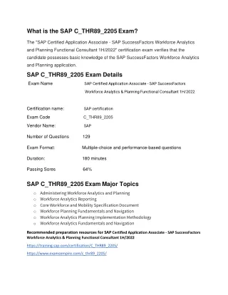 SAP C_THR89_2205 Exam