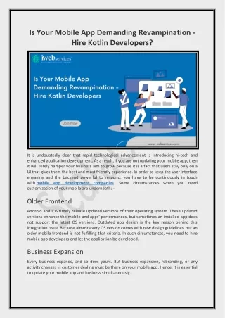 Is Your Mobile App Demanding Revampination - Hire Kotlin Developers - ScalaCode.docx