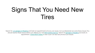 signs that you need new tires