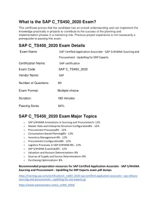 SAP C_TS450_2020 Exam
