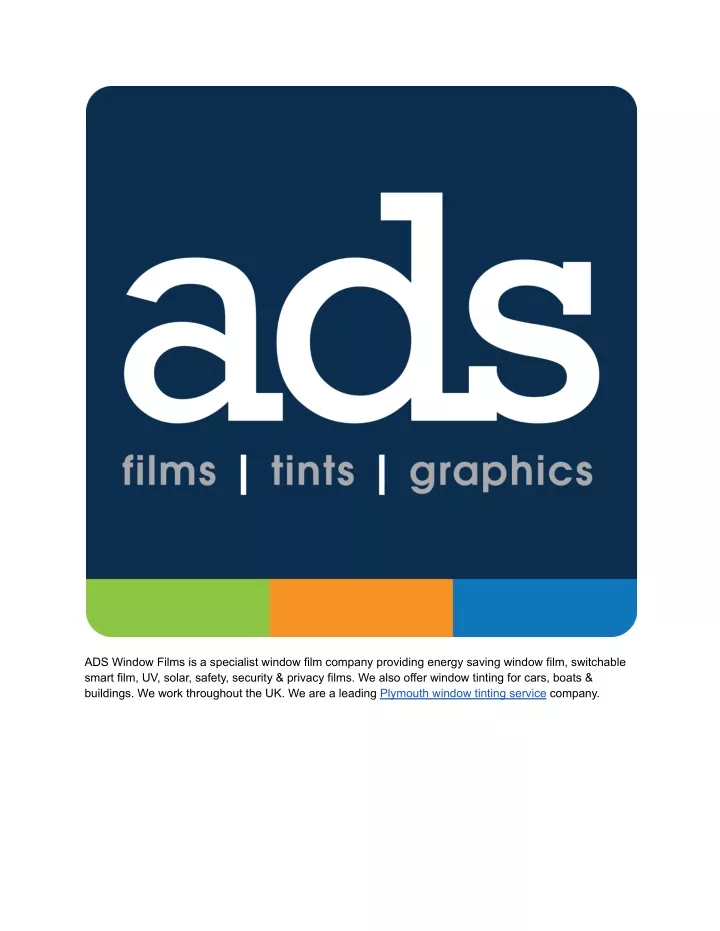 ads window films is a specialist window film