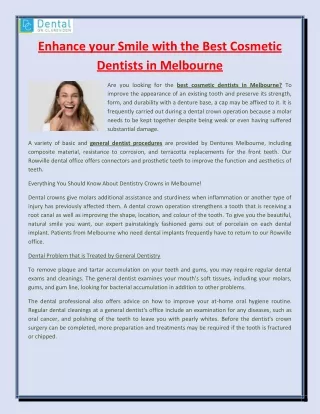 Enhance your Smile with the Best Cosmetic Dentists in Melbourne