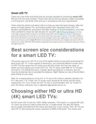 smart led tv