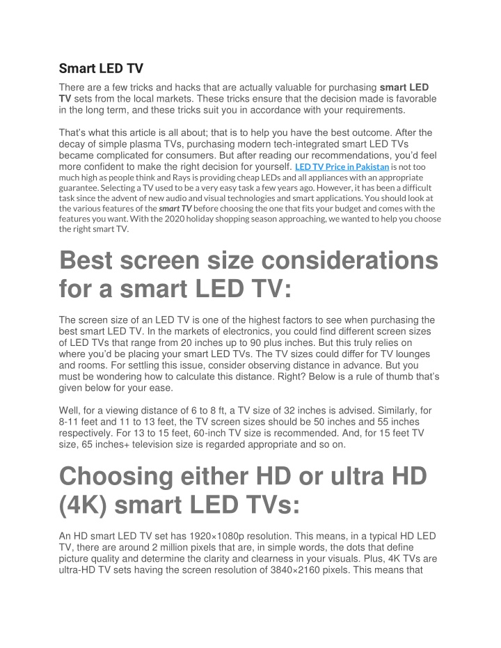 smart led tv