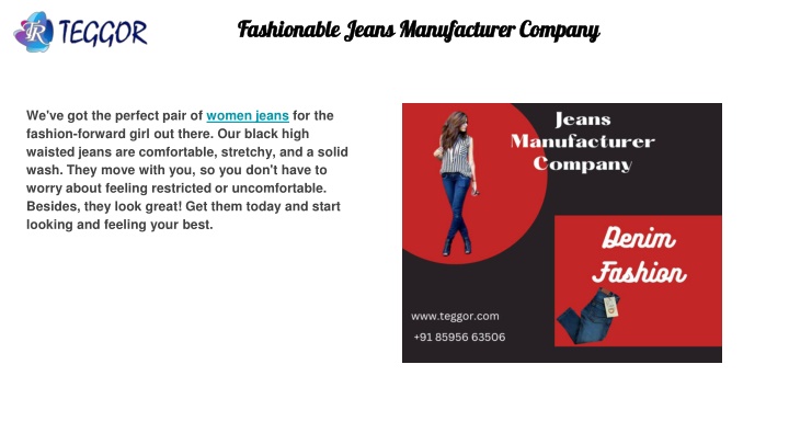 fashionable jeans manufacturer company