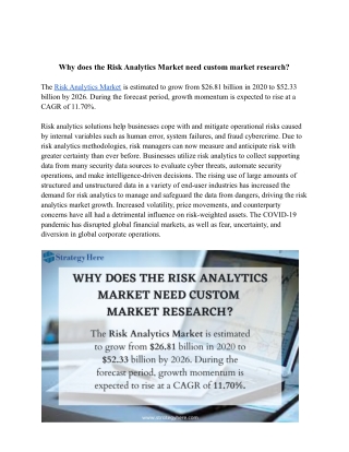 why does the risk analytics market need custom