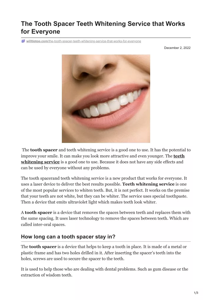 the tooth spacer teeth whitening service that