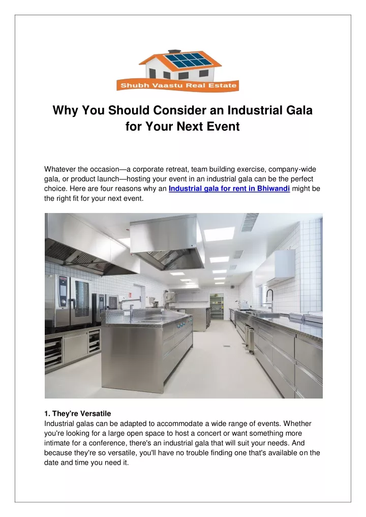 why you should consider an industrial gala