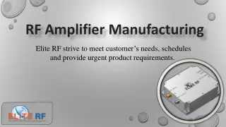 rf amplifier manufacturing