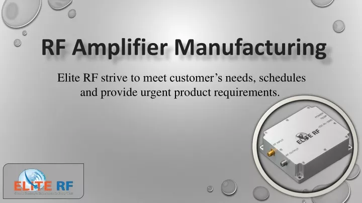 rf amplifier manufacturing