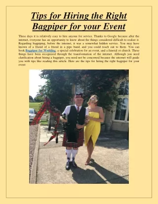 tips for hiring the right bagpiper for your event