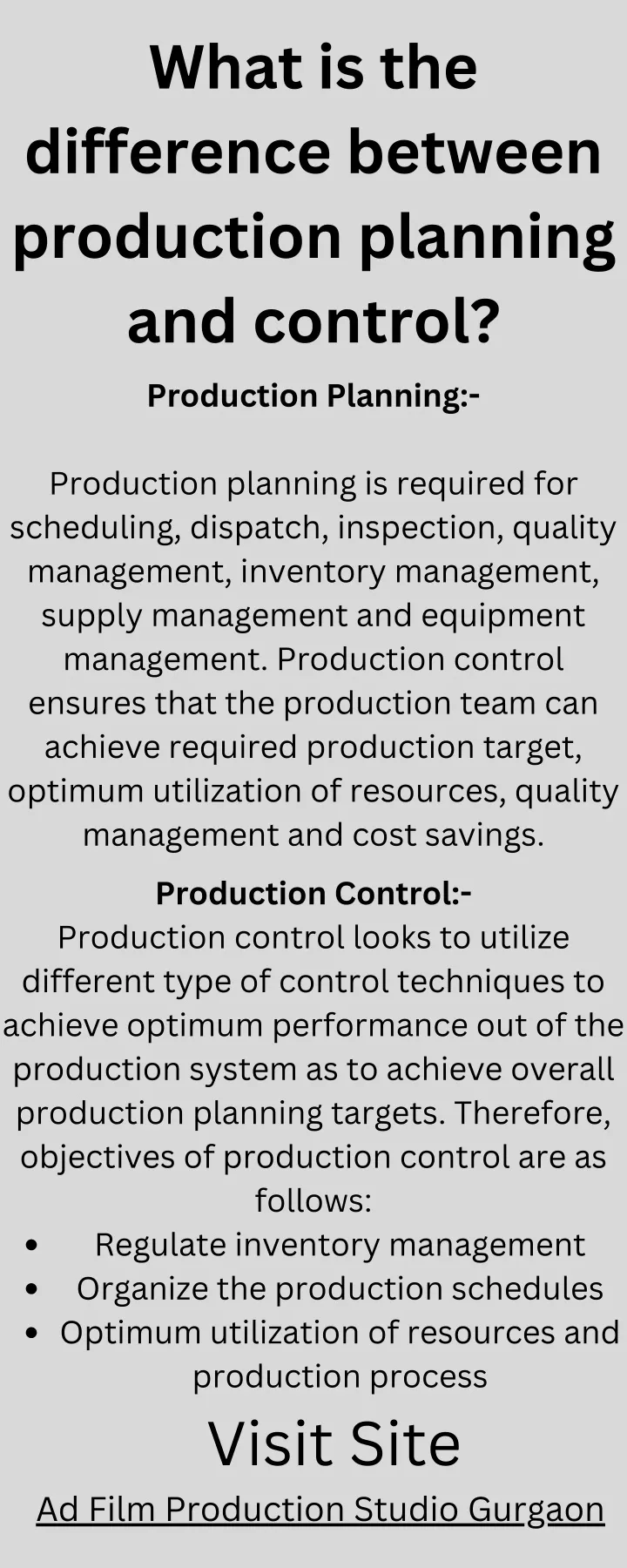 what is the difference between production