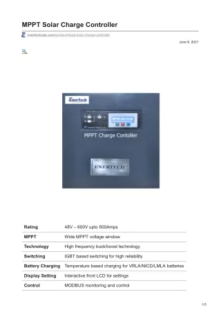 enertechups.com-MPPT Solar Charge Controller
