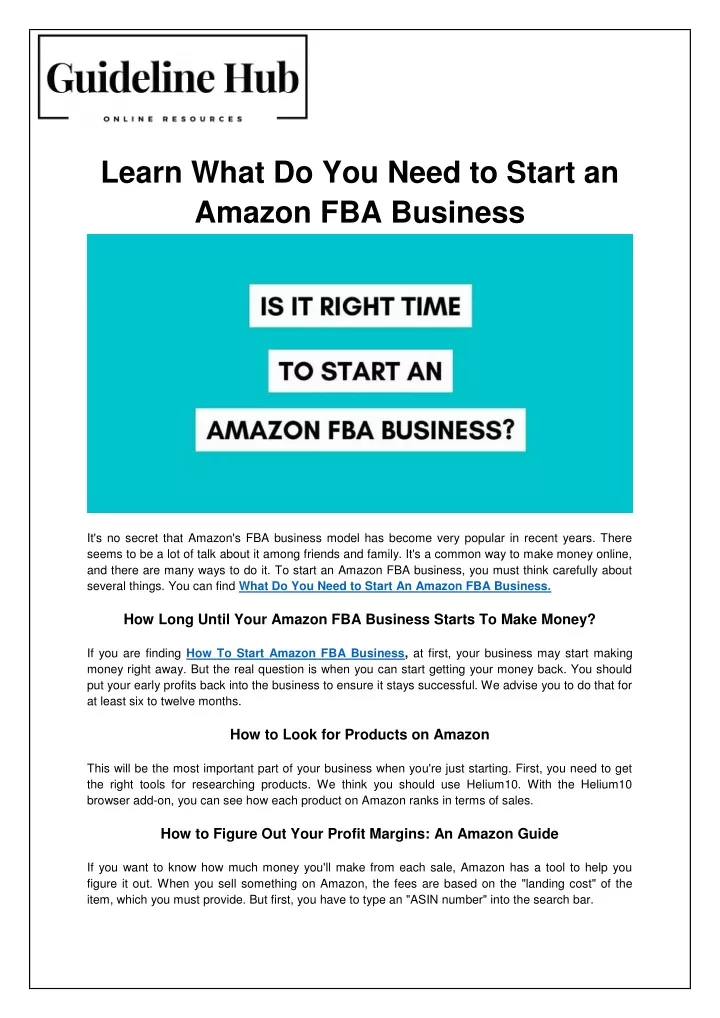 learn what do you need to start an amazon
