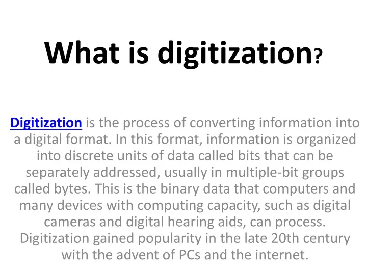 what is digitization