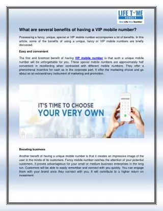 what are several benefits of having a vip mobile
