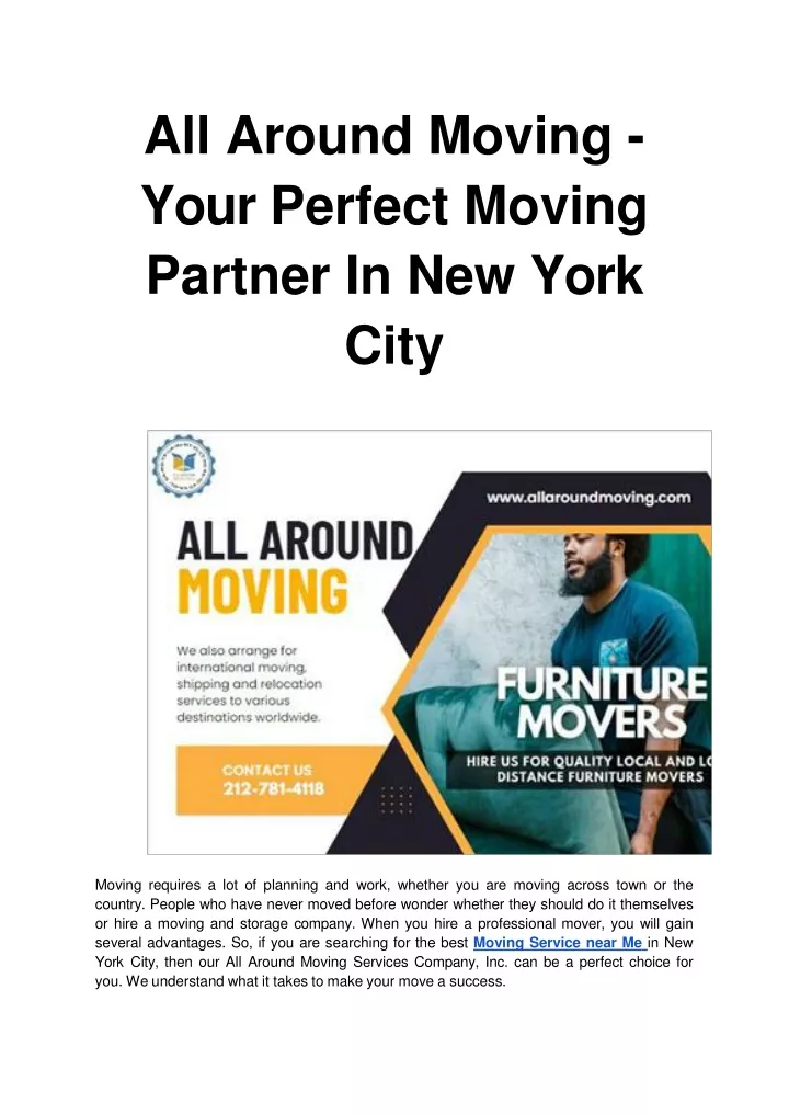 all around moving your perfect moving partner in new york city