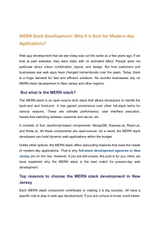 _ MERN Stack Development_ Why It is Best for Modern-day Applications_