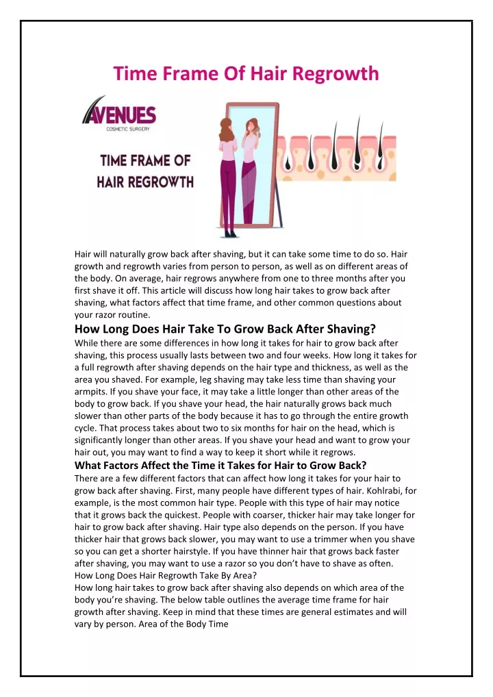 time frame of hair regrowth