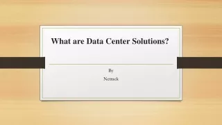 what are data center solutions