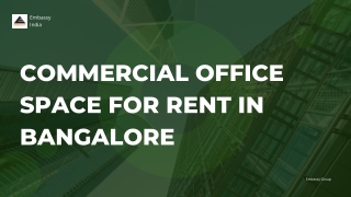 Commercial office space for rent in Bangalore