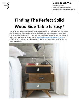 Finding The Perfect Solid Wood Side Table Is Easy