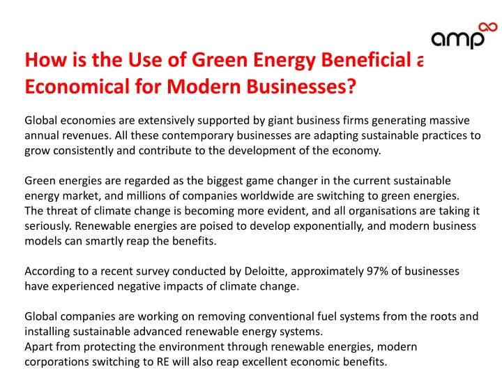 how is the use of green energy beneficial