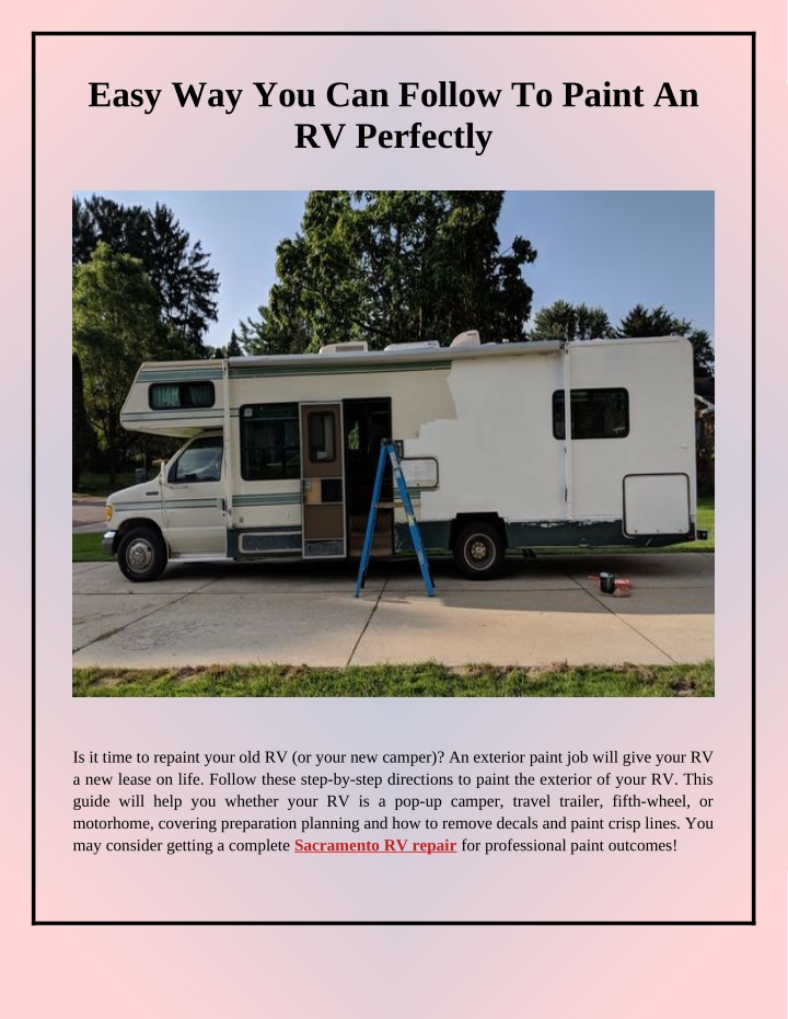 easy way you can follow to paint an rv perfectly