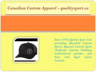 Canadian Custom Apparel - qualitysport.ca