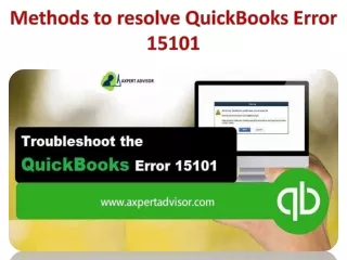 Methods to resolve QuickBooks Error 15101