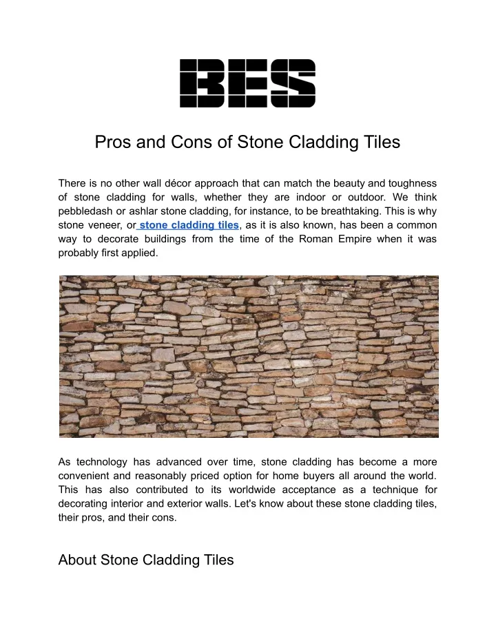 pros and cons of stone cladding tiles