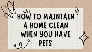How To Maintain a Home Clean When You Have Pets