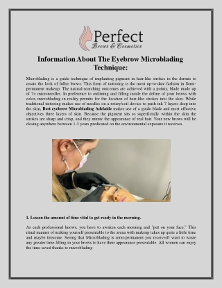 Information About The Eyebrow Microblading Technique