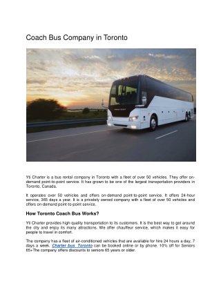 coach bus company in toronto
