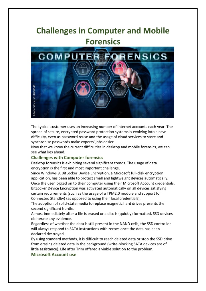 challenges in computer and mobile forensics